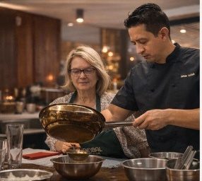 Clase de cocina con ingredientes frescos del Caribe